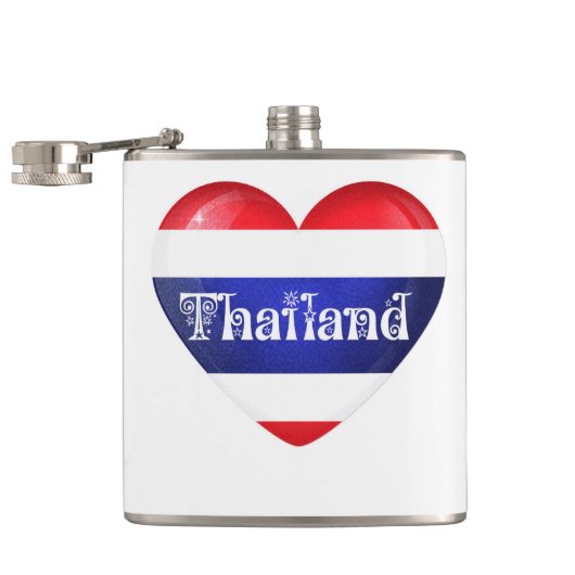 Thailand Heart Flag Heupfles (Geopend)