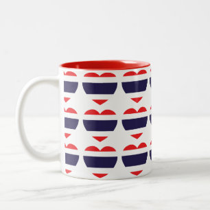 Thailand Heart Flag Tweekleurige Koffiemok