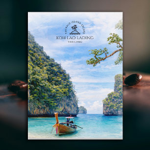 Thailand, Koh Lao Lading Eiland Aquarel Briefkaart