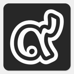 Thailand Lucky Number 9 / Nine / ๙ (Gao/Kao) Thai Vierkante Sticker