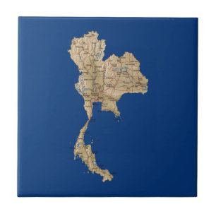 Thailand Map Tile Tegeltje