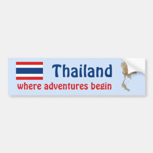 Thailand Markering + Kaart Bumpersticker
