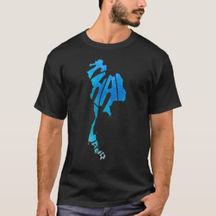 Thailand met plattegrond met Thaise vlag Support T-shirt