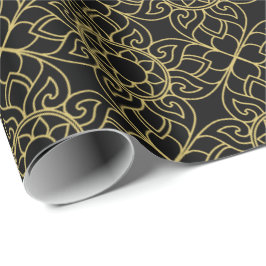 Thailand Motif Gold Black Cadeaupapier