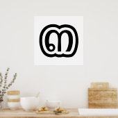 Thailand Nummer 3 / Drie / ๓ (Sam) Thais schrift Poster (Keuken)