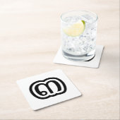 Thailand nummer 3 / Drie / ๓ (Sam) Thaise script Vierkante Kartonnen Onderzetter (Insitu)