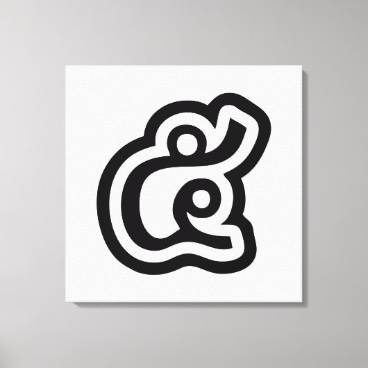 Thailand nummer 5 / Vijf / ๕ (Haa/Ha) Thaise scrip Canvas Afdruk (Voorkant)