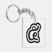 Thailand nummer 5 / Vijf / ๕ (Haa/Ha) Thaise scrip Sleutelhanger (Voorkant Links)