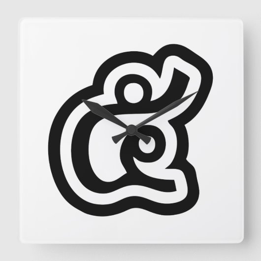 Thailand nummer 5 / Vijf / ๕ (Haa/Ha) Thaise scrip Vierkante Klok (Voorkant)