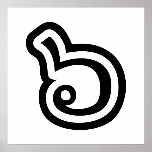 Thailand nummer 6 / Six / ๖ (Ho/Hok) Thaise taal Poster (Voorkant)