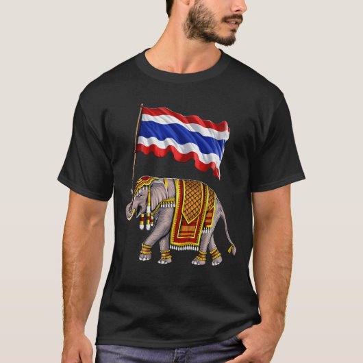 Thailand Olifant Thaise vlag T-shirt (Voorkant)