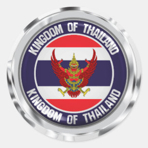 Thailand om Embleem Ronde Sticker