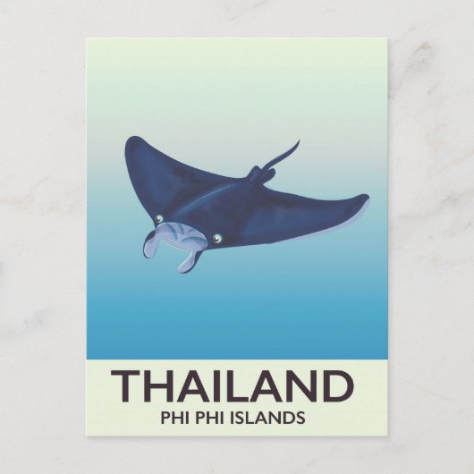 Thailand Phi-eilanden Reisposter Briefkaart (Voorkant)