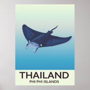 Thailand Phi-eilanden Reisposter Poster