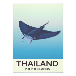 Thailand Phi Phi-eilanden Reisposter Foto Afdruk
