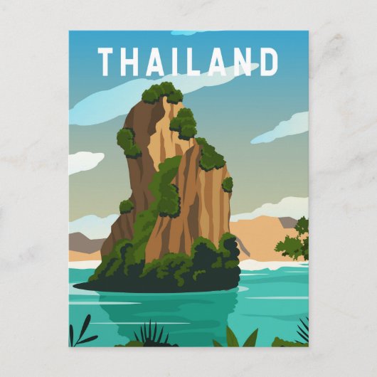Thailand Phuket Retro Briefkaart (Voorkant)
