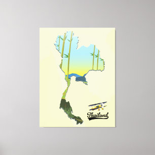 Thailand Reisgids kaart Canvas Afdruk