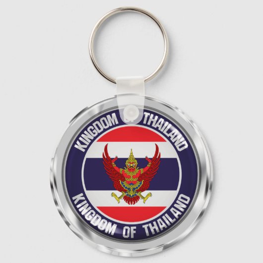 Thailand Round Embleem Sleutelhanger (Voorkant)