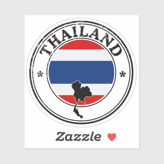 Thailand Seal Sticker Round Flag For Laptop Book (Feuille)