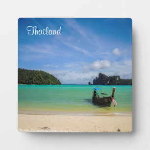 Thailand strandfoto met vissersboot fotoplaat