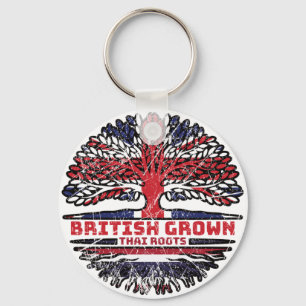Thailand Thai Uk United Kingdom British Tree Roots Sleutelhanger