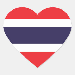 Thailand/Thaise vlag Hart Sticker