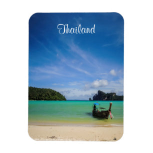 Thailand Travel Beach Foto met Vissende tas Magneet