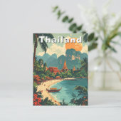  Thailand Tropical Beach Travel Art Briefkaart (Staand voorkant)