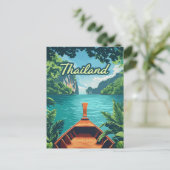 Thailand Tropical Island Long Tail Boat  Briefkaart (Staand voorkant)