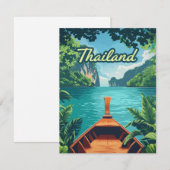 Thailand Tropical Island Long Tail Boat Kaart (Voorkant / Achterkant)