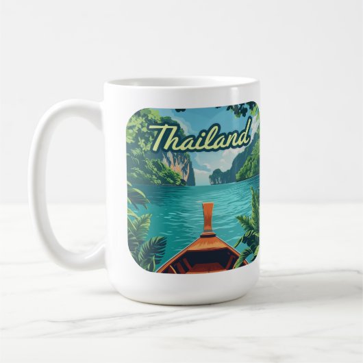 Thailand Tropical Island Long Tail Boat Koffiemok (Links)
