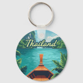Thailand Tropical Island Long Tail Boat  Sleutelhanger (Achterkant)
