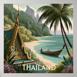 Thailand Tropische Illustratie Poster