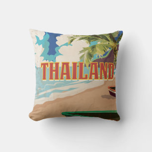 Thailand Vintage Reisposter Kussen