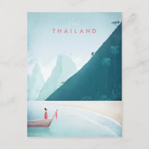 Thailand Vintage Travel Poster - Art Briefkaart