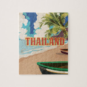 Thailand Vintage Travel Poster Legpuzzel