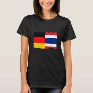Thailand Vlag Duitsland Vlag Half Thais Half Duits T-shirt