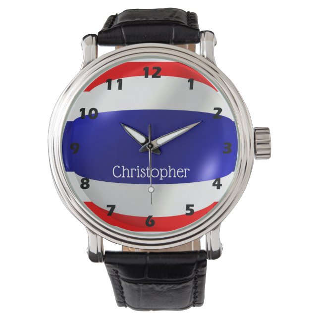 Thailand vlag horloge (Voorkant)