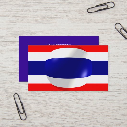 Thailand vlag visitekaartje (Voorkant / Achterkant in situ)