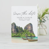 Thailand Wedding Phuket Photo Save the Date Kaart (Staand voorkant)