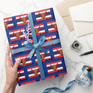 Thailand Wrapping Paper, Thai vlag patriottisch bl Cadeaupapier