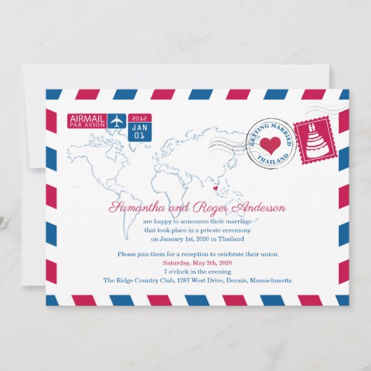 Thailande Air Mail Save the Date (Devant)