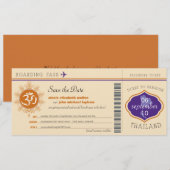 Thaïlande Carte d'embarquement Save the Date (Devant / Derrière)
