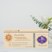 Thaïlande Carte d'embarquement Save the Date (Debout devant)