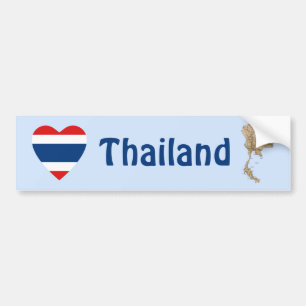 Thailande - Coeur du drapeau + Sticker du pare-cho
