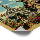 Thaïlande Poster Temple thaï Vintage voyage (Coin)