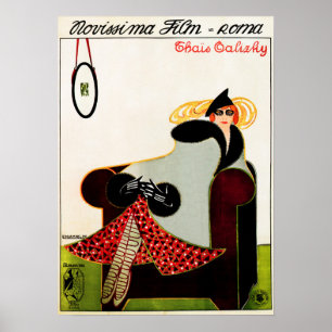 THAIS TALIZHY 1917 Classic Italy Silent Film Ad Poster