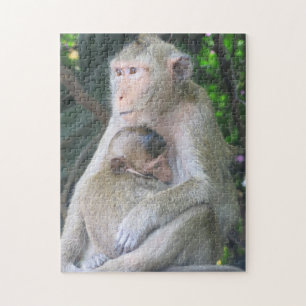 Thaise aap moeder en kind Hug Legpuzzel