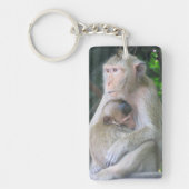 Thaise aap moeder en kind Hug Sleutelhanger (Voorkant)