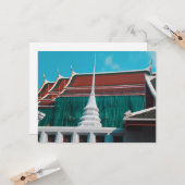 Thaise Boeddhistische Tempel Wat Arun Bangkok Plat Kaart (Voorkant / Achterkant in situ)